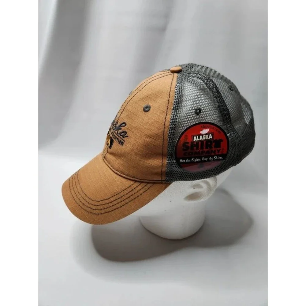 Prairie Mountain Alaska The Last Frontier Trucker Cap Tan Black One Size